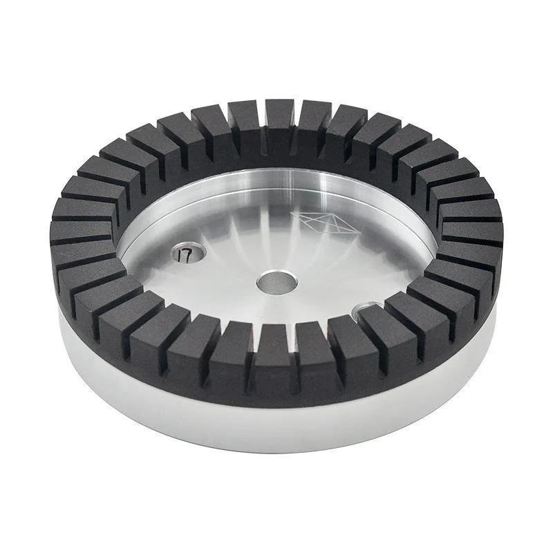 Black dense-tooth resin wheel for fine grinding on high-speed glass double-edging machines