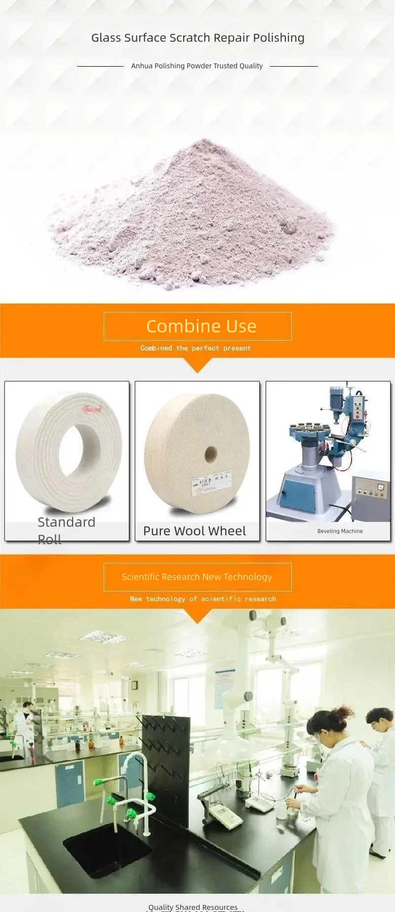 Cerium Oxide Glass Polishing Powder for Beveling and Surface Repair product detail 1: material, dimensions and drilling application