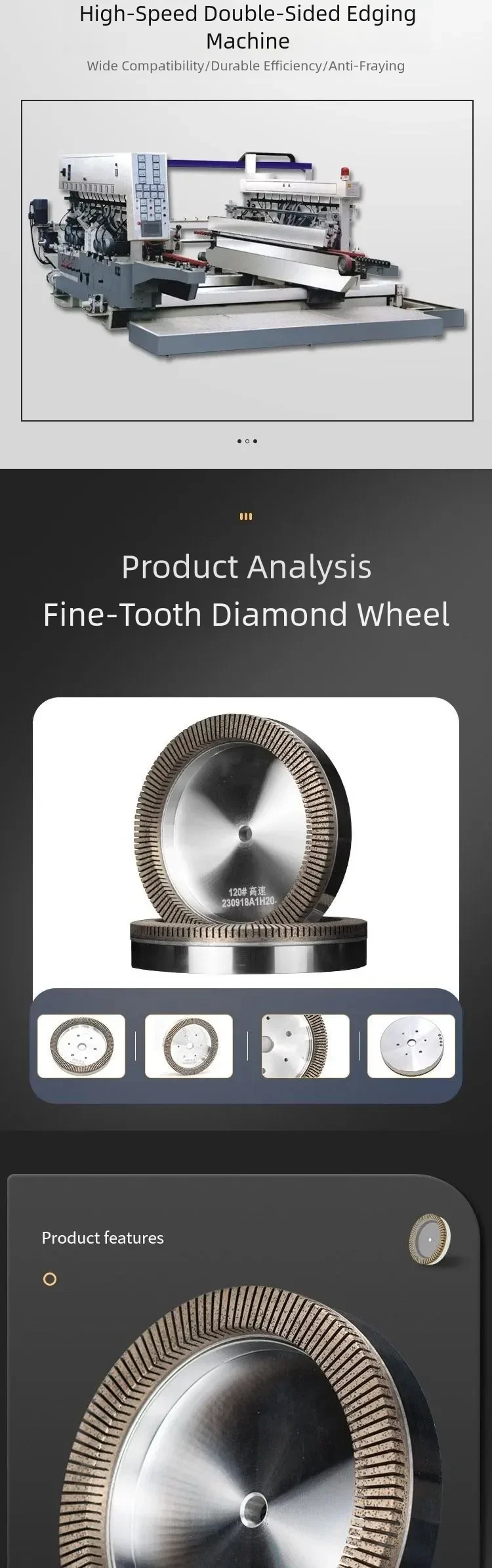 High-Speed Fine-Tooth Segmented Diamond Grinding Wheel product detail 2: material, dimensions and drilling application