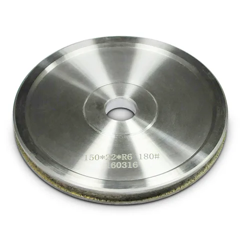 Round-edge diamond wheel for straight-line glass edging and shaped glass processing