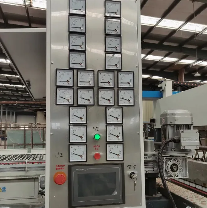 Electrical control panel for a glass double edging machine