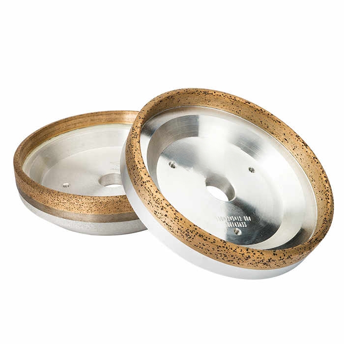 Glass beveling wheels for diamond grinding and resin fine grinding